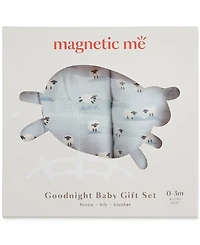 Magnetic Me Baby Boys' Footie, Reversible Bib, and Blanket Gift, 3-Piece Set