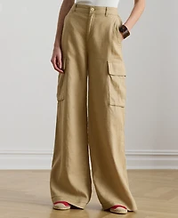 Lauren Ralph Lauren Petite Linen Wide-Leg Cargo Pants