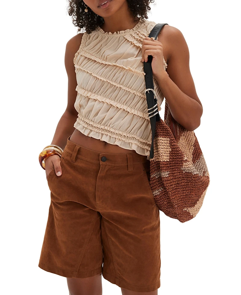 Free People Women's Sleeveless Smocked Tank Top