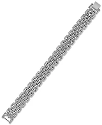 Esquire Men's Jewelry Wide Multi-Link Bracelet in Stainless Steel
