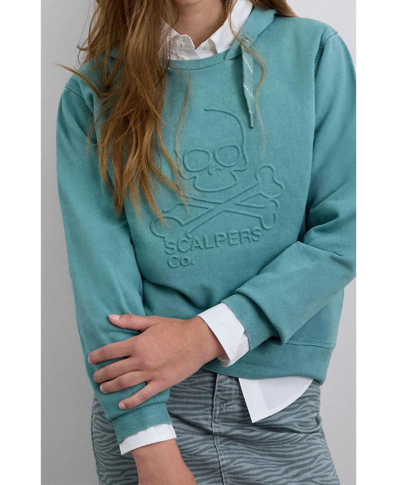 Scalpers Big Girls Skullembossedhoodie