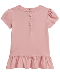 Ralph Lauren Baby Girls' Polo Bear Cotton Jersey Peplum Top