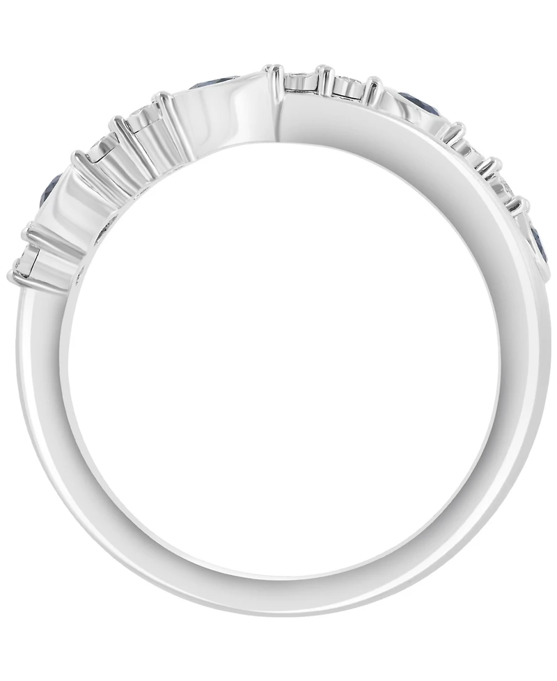 Effy Collection Sapphire (1/3 ct. t.w.) & Diamond (0.03 ct. t.w.) Ring in Sterling Silver