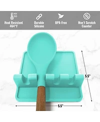 Silicone Utensil Rest with Drip Pad for Multiple Utensils