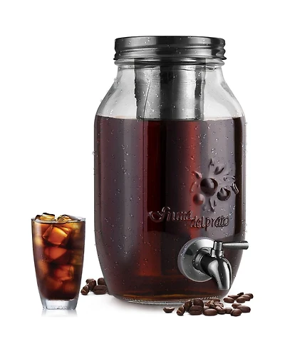 1.5 Liter Cold Brew Coffee Maker with Extra Thick Glass Carafe & Stainless Steel Mesh Filter