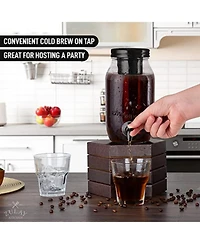 1.5 Liter Cold Brew Coffee Maker with Extra Thick Glass Carafe & Stainless Steel Mesh Filter
