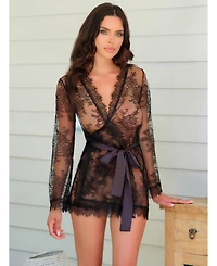 Oh La Cheri Women's Amour Short Lace Robe
