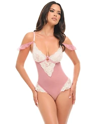 Oh La Cheri Women's Cassandra Sheer Lace Teddy