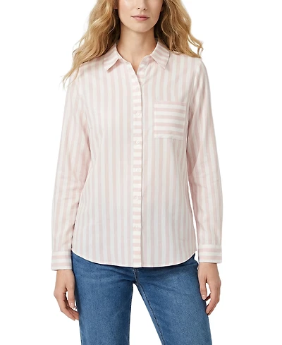 Ny Collection Women's Long-Sleeve Blouse with Chest Pocket