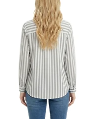 Ny Collection Women's Long-Sleeve Blouse with Chest Pocket