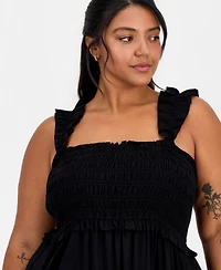 Full Circle Trends Plus Smocked Bodice Sleeveless Maxi Dress