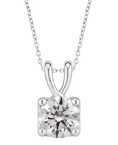 Gia Certified Diamond Solitaire 18" Pendant Necklace (1 1/2 ct. t.w.) in 14K White Gold