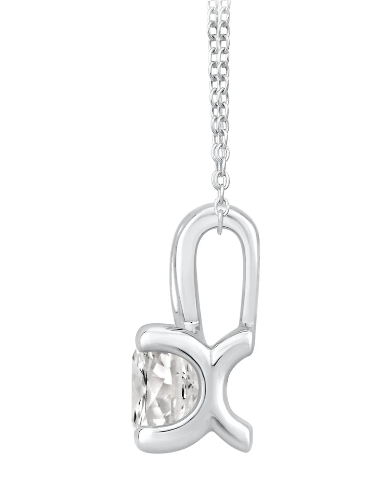 Gia Certified Diamond Solitaire Diamond 18" Pendant Necklace (1/2 ct. t.w.) in 14k White Gold