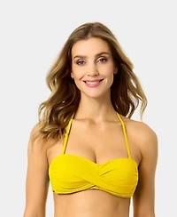Anne Cole Solid Twist-Front Bikini Top