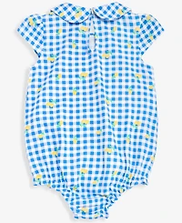 First Impressions Baby Girls' 0M-24M Lemon-Print Gingham Sunsuit, Macy's Exclusive