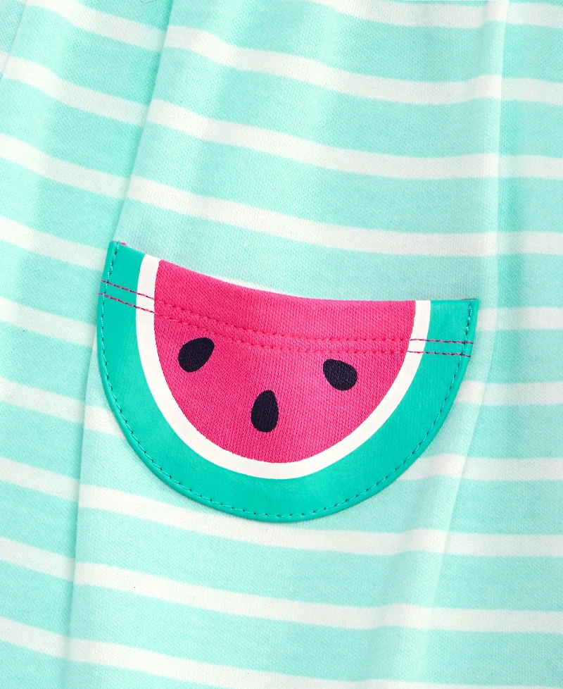 First Impressions Baby Girls' 0M-24M Striped Watermelon-Pocket Dress, Macy's Exclusive
