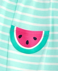 First Impressions Baby Girls' 0M-24M Striped Watermelon-Pocket Dress, Macy's Exclusive