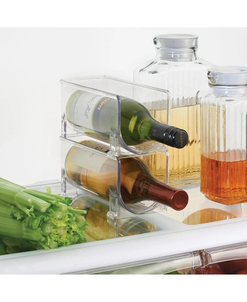 iDesign Stackable Holder for Water or Wine Bottles, Set of 2, Clear, Made in Usa
