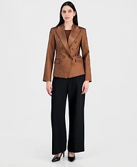 Tahari Asl Women's Metallic Crepe Double-Breasted Jacket