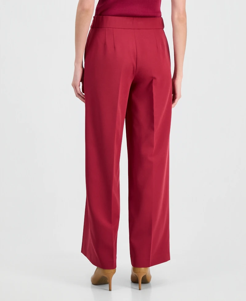 Tahari Asl Women's Clean-Waist Wide-Leg Pants