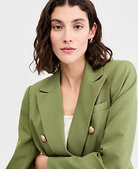 Tahari Asl Petite Peak Lapel Double-Breasted Jacket