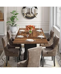 Tribesigns Rectangular Dining Table for 4 to 6 People, Wood Dinner Kitchen