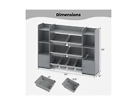 Slickblue Large Kids Storage Organizer with 8 Bins and Bookshelf