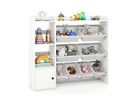 Slickblue Children s Toy Organizer with Bookshelf and Cabinet Door