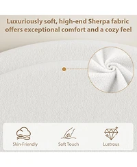 gaomon Queen Bed Frame with Storage Drawers, Upholstered Boucle Platform Round Headboard, Heavy Duty & Noise Free, No Box Spring Needed