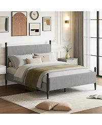 gaomon Bed Frame with Velvet Headboard