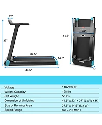 Gymax Electric Folding Treadmill Portable Cardio Running Machine w/ App Control