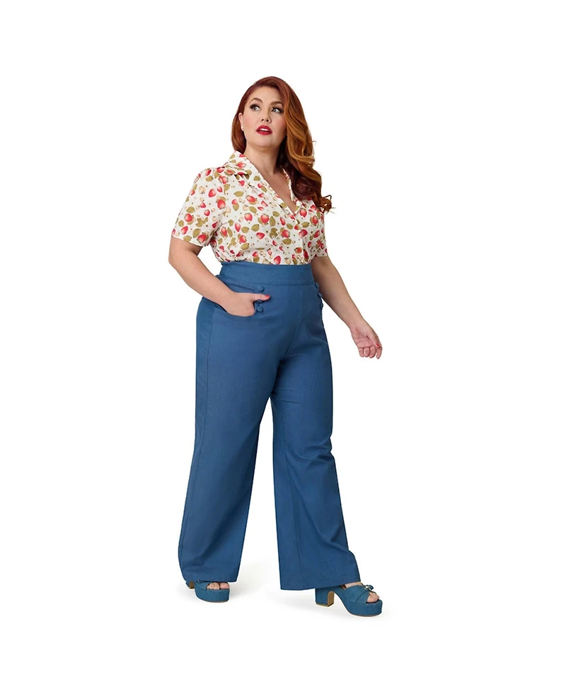 Unique Vintage Plus 1940s Ginger Wide Leg Pants