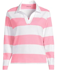 Lands' End Women's Long Sleeve Mariner Johnny Collar Polo
