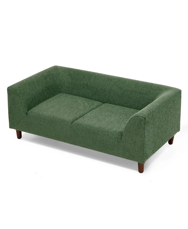 6thdruple Modern Olive Green Pet Sofa Bed with Armrests and Backrest for Medium and Small Breeds