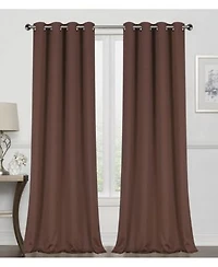 Kate Aurora 2 Piece Grommet Top Blackout Curtain Panels For Extra Long Windows