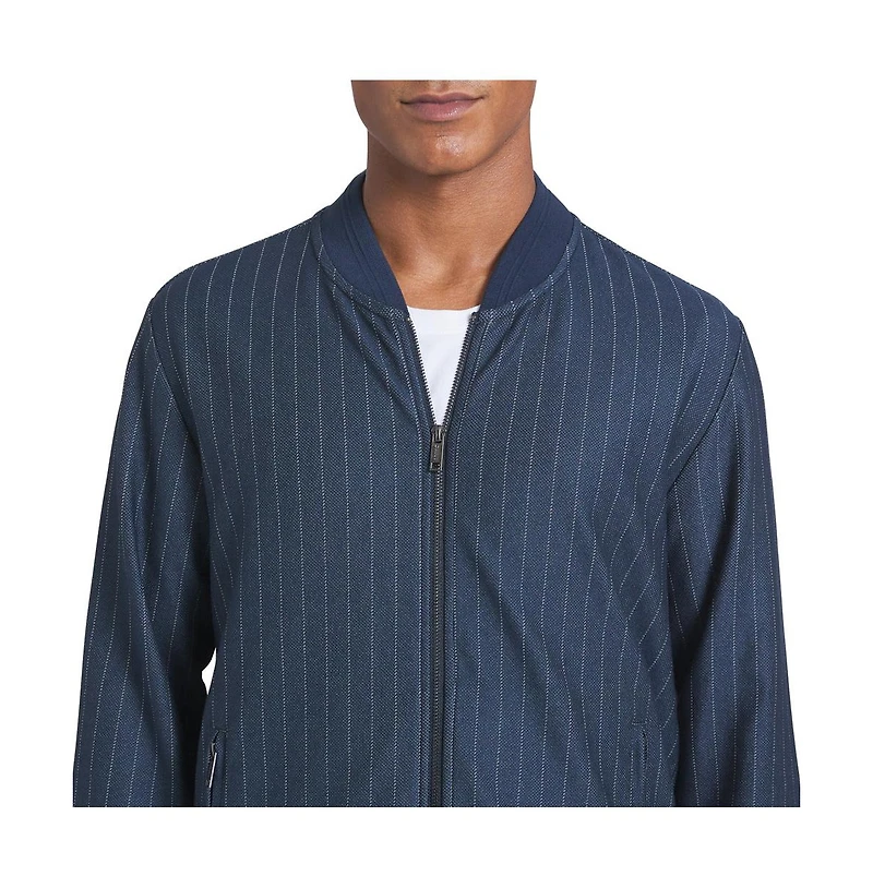 Dkny Men's pinstripe zip-up jacket