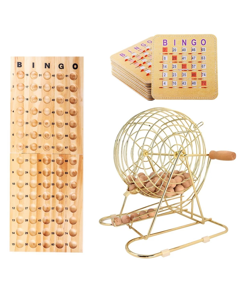 Gse Games & Sports Expert Bingo Game Set with 8" Bingo Cage and Master Board, 75 Bingo Balls, 10 Shutter Bingo Cards