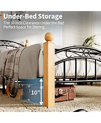 gaomon Twin Size Bed Frame with Headboard, Twin Platform Bed Frame Wooden Slat Support, No Box Spring Needed, Noise Free Sleep