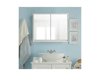 Slickblue Bathroom Mirrored Medicine Cabinet, 2-Door Wall Mount