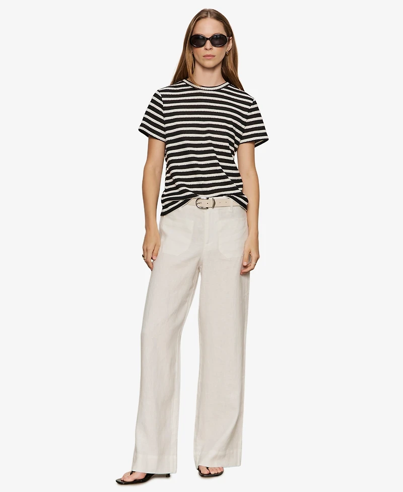 Sanctuary Women's Striped Crewneck Textured Tee