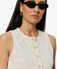 Sanctuary Women's Crewneck Button-Front Knit Vest