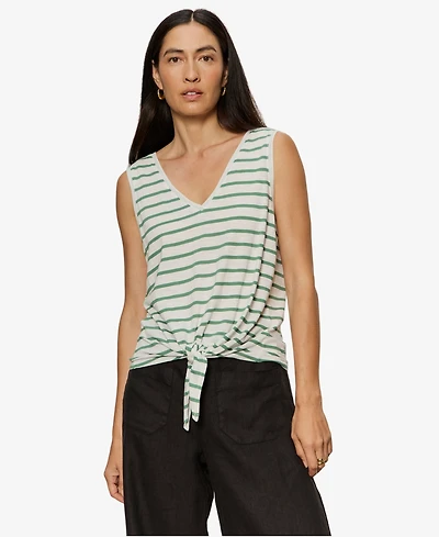 Sanctuary Women's Printed V-Neck Sleeveless Tie-Hem Tank Top