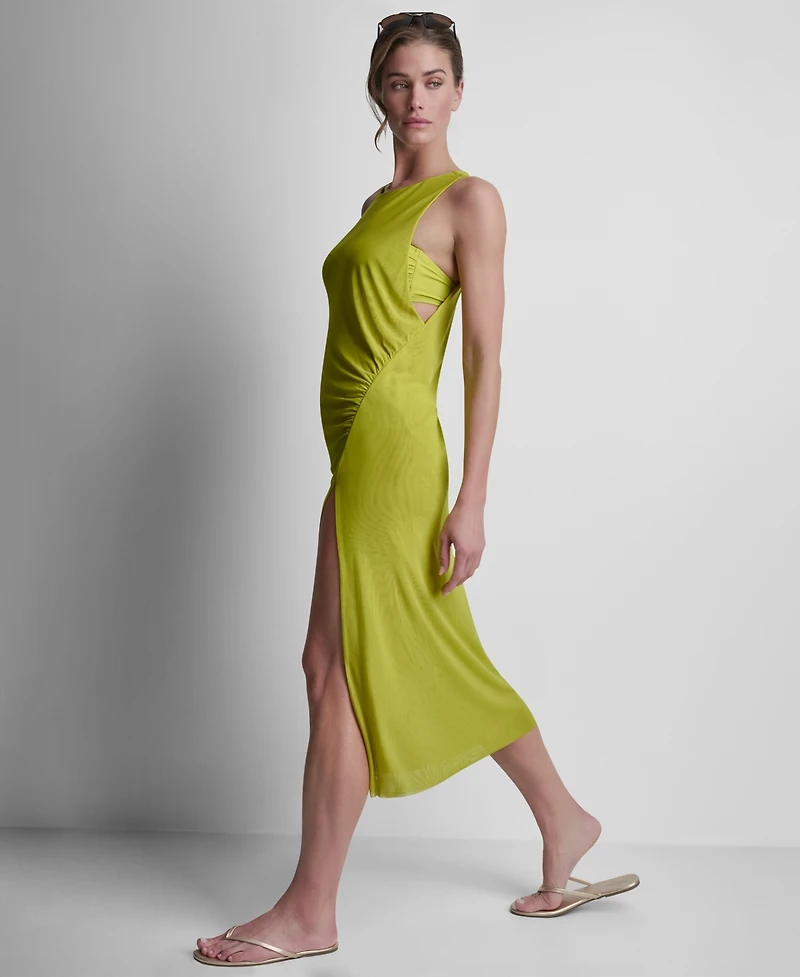 Dkny Women's Double Mesh Maxi Cover Up Sleeveless Dress