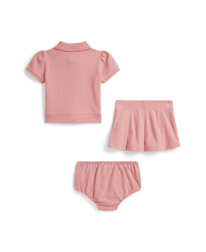 Polo Ralph Lauren Baby Girls' Stretch Mesh Shirt and Skort 2-Piece Set