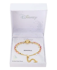 Disney Minnie Mouse Pink Ombre Baguette Crystal Bolo Bracelet