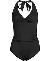 Lands' End Petite Knot Twist Halter One Piece