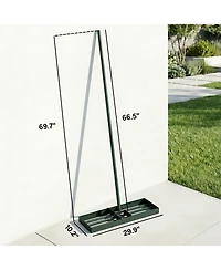 Outsunny 30" x 10" Lawn Leveling Rake with 66.5" Handle