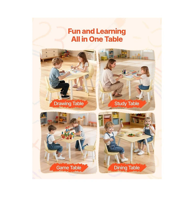 Slickblue Toddler Art Table and Chair Set with Rounded Edges