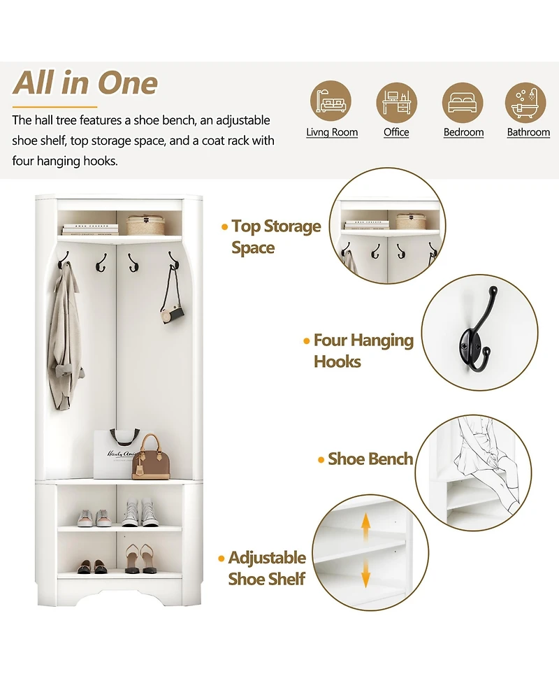 Rainsken Corner Hall Tree