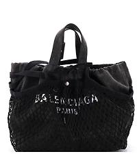 Pre-Owned Balenciaga Medium 24/7 Drawstring Tote Mesh and Denim